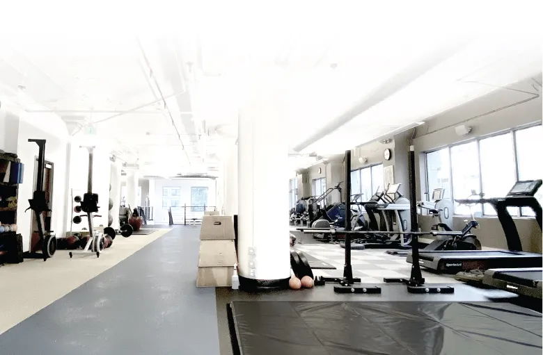 The open, uncrowded training floor at ZUM Fitness